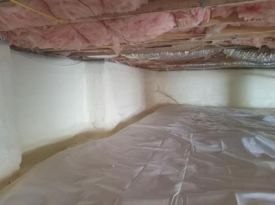 Crawl space encapsulation with closed-cell spray foam for Attic Insulation in Jordan